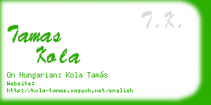 tamas kola business card