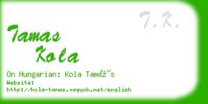 tamas kola business card